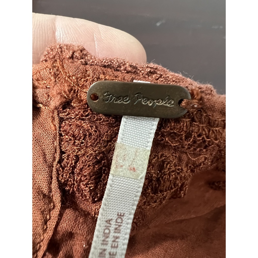 Free People Fall Embroidered Lace Victorian Bronze‎ Mini Dress 6 - Picture 10 of 14